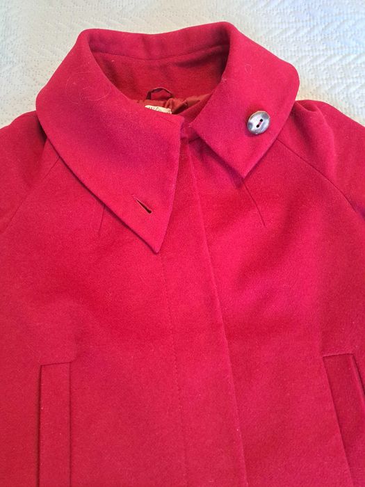 Червено вълнено палто (+подарък)