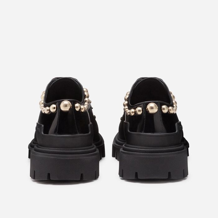 Оригинални дамски дерби обувки с кристални украшения Dolce & Gabbana