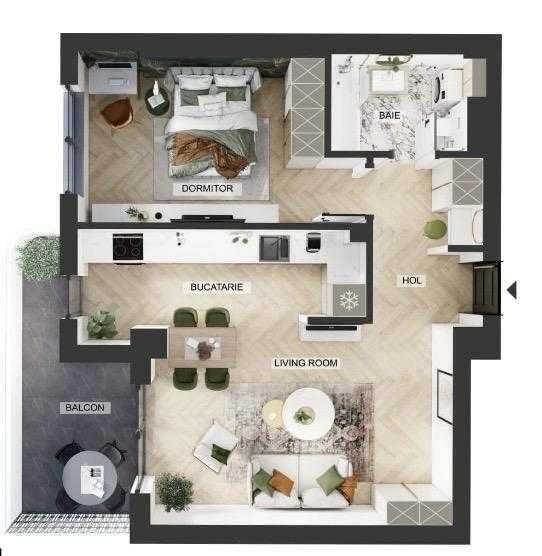 Apartament 2 camere | Prima inchiriere | MyPlace North Residence | Parcare subterana | Complet mobilat si utilat