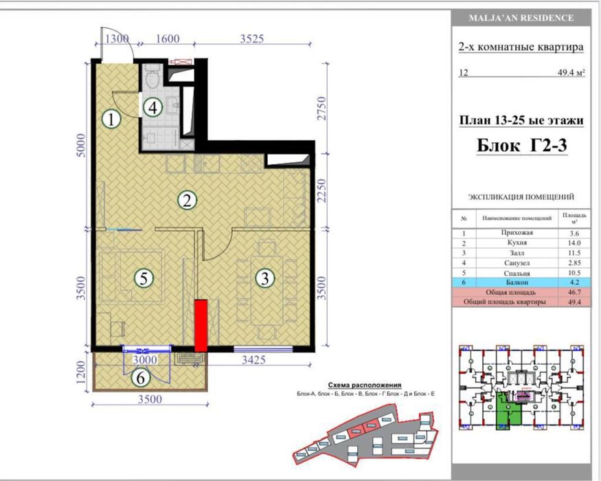 Редкое предложение: новостройка в Яккасарае 2х комнатная