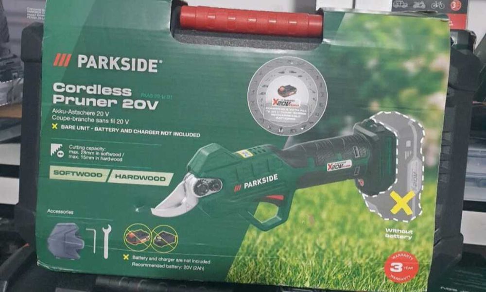 КОМПЛЕКТ 40V Безчеткова Резачка Parkside Performance + Ножица (Верижен Трион Парксайд Чисто нов Кастрачка Акумулаторна)