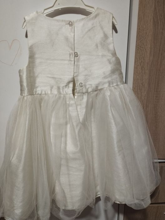 Официална Кукленска рокля цвят екрю 110/116