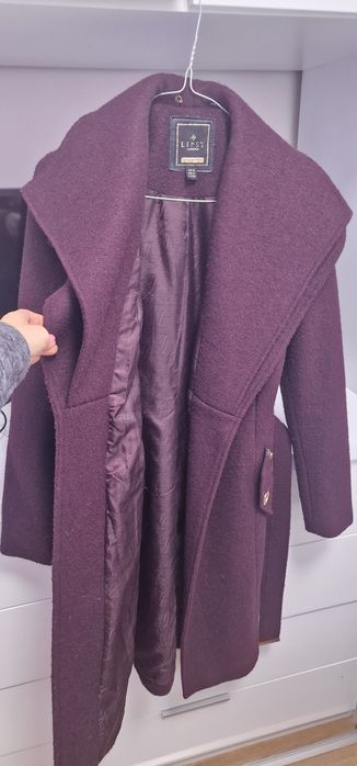 Palton cu lana visiniu xs