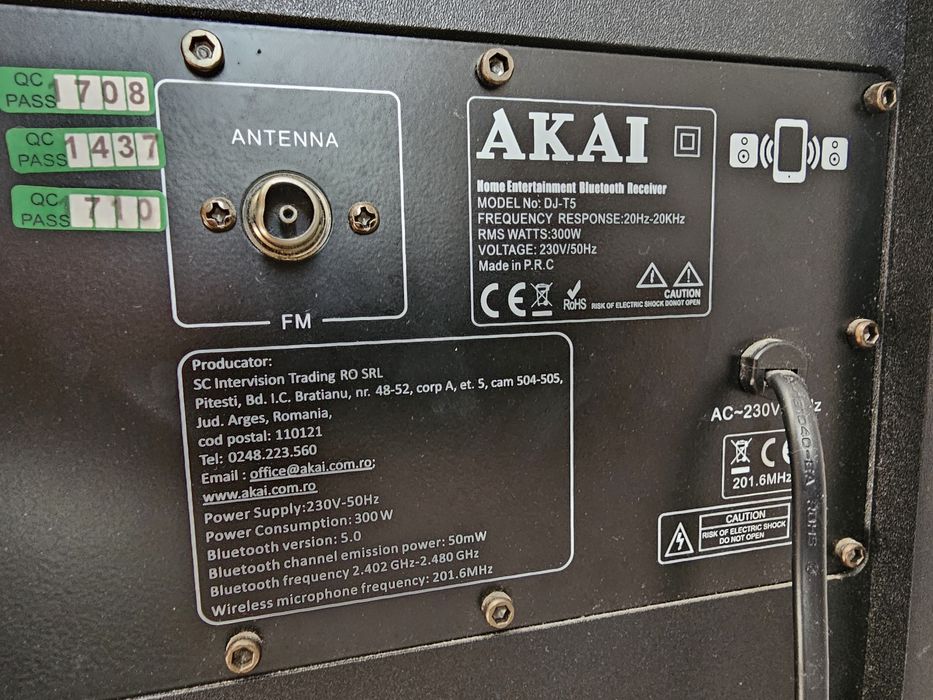 Boxă activă AKAI 300W RMS Bluetooth – stare foarte bună