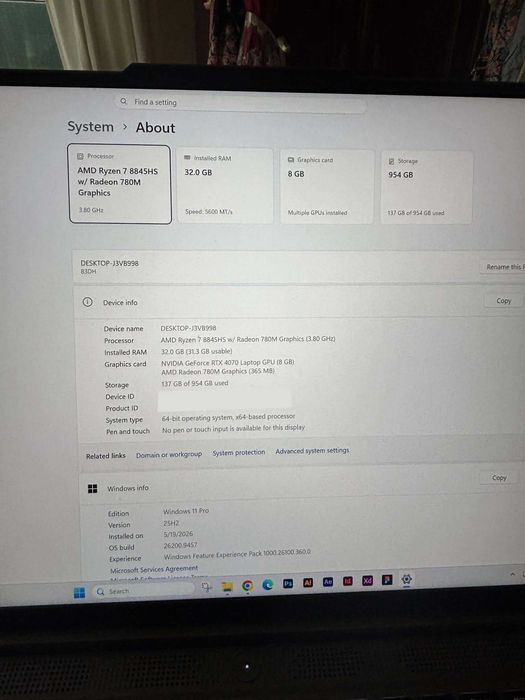 Laptop Lenovo Legion Slim 5 32GBRAM SSD1TB - NVIDIA GeForce RTX 4070 8GB