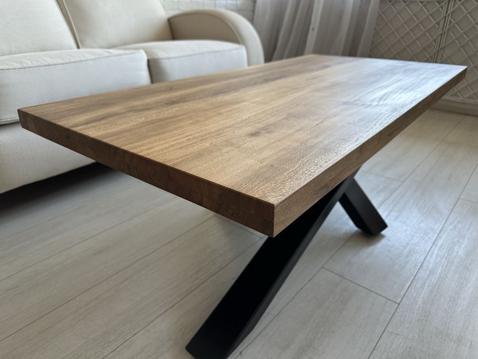 Холна маса с плот Чинар - масив и метални крака