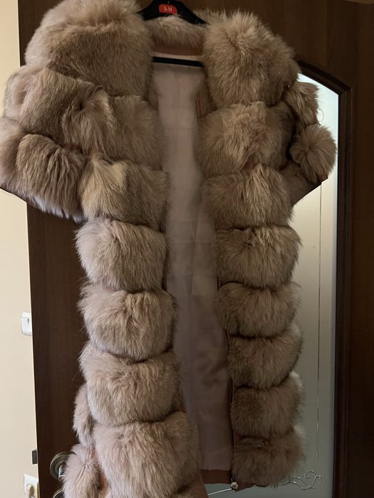 Дамско палто естествен косъм