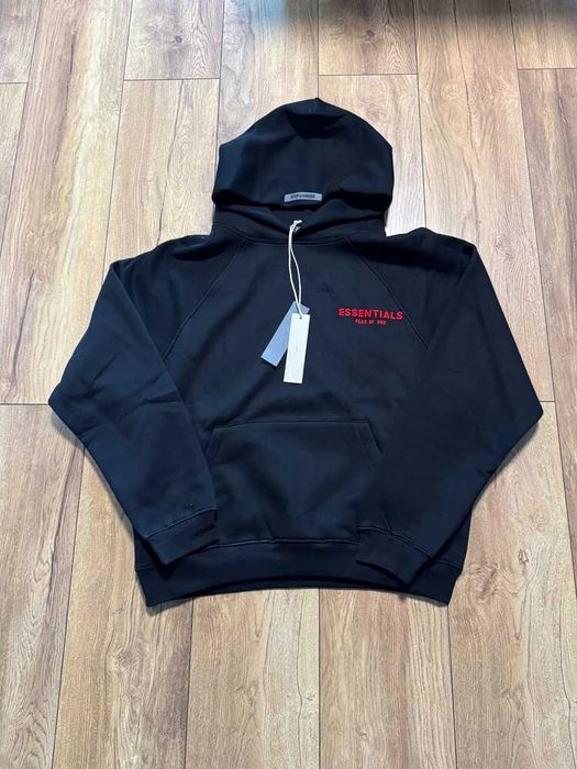 Essentials Black/Red Hoodie