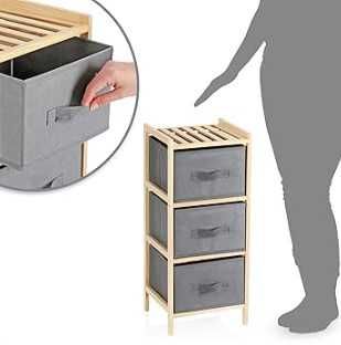 Дървена етажерка рафт/ стелаж на 3 нива с чекмеджета