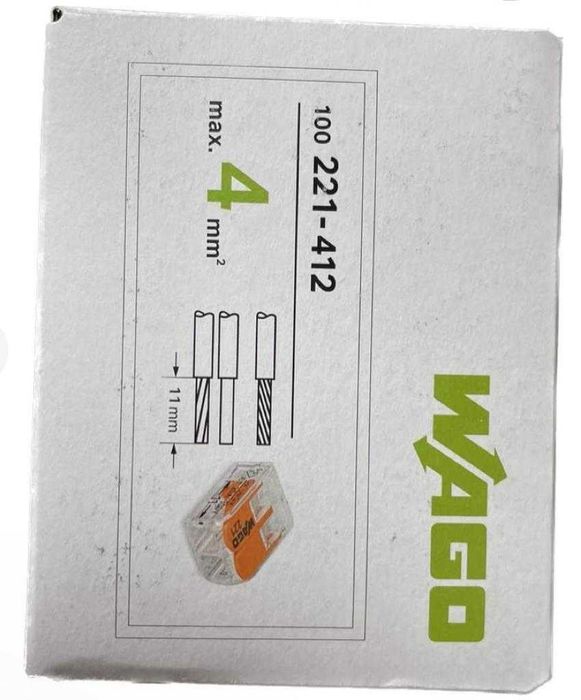 Клеми -Wago: КУТИЯ с 100 бр. 2 проводни -45 лв.