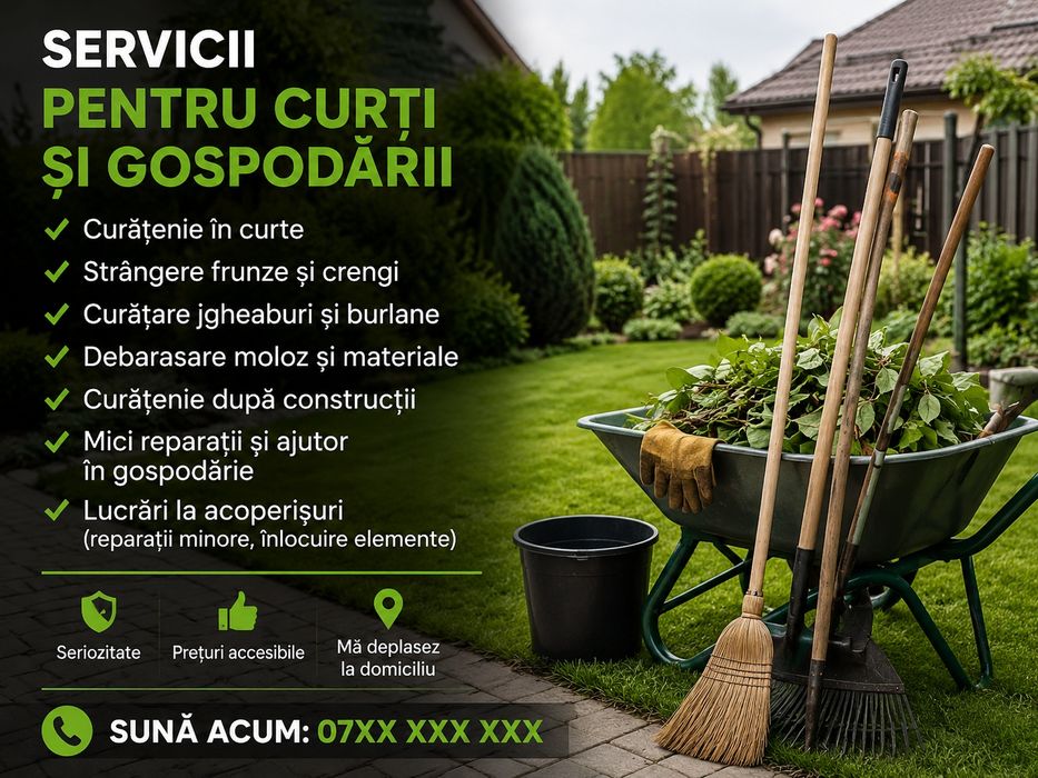 Curățenie curți și grădini | Prețuri accesibile