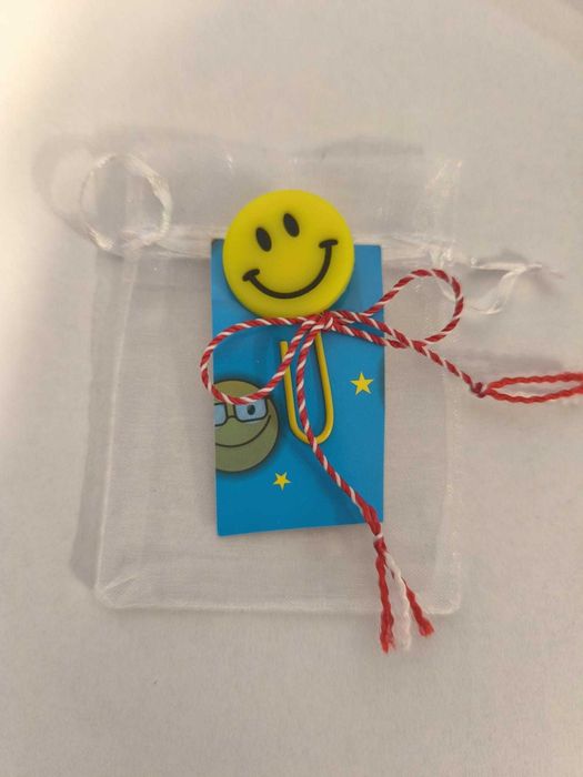 Set 6 Mărțișoare Semn de Carte Agrafă cu Smiley–Ambalate Individual
