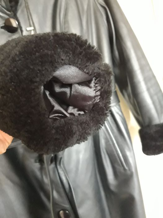 Дубленка кожанная черная