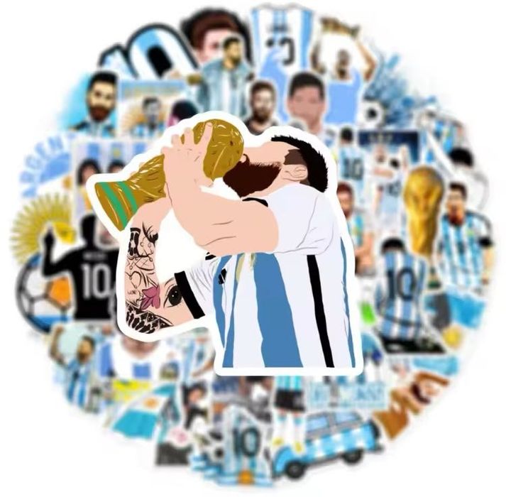 50 Футболни Стикера Лионел Меси и Марадона