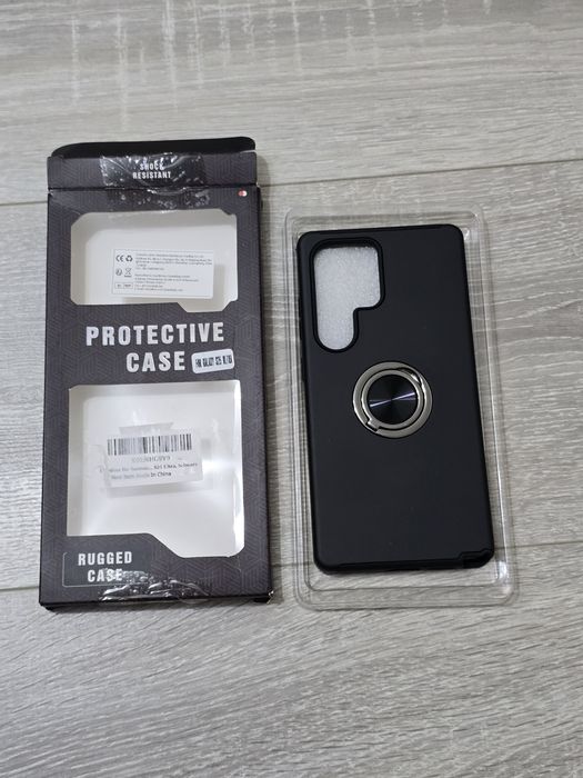 Husă Samsung Galaxy S25 Ultra cu inel metalic – Neagră, Nouă