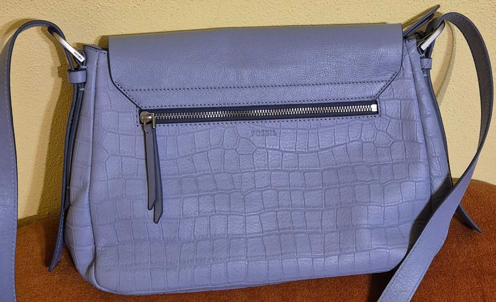 Geantă Crossbody Fossil – piele naturală – lilac deschis - nouă