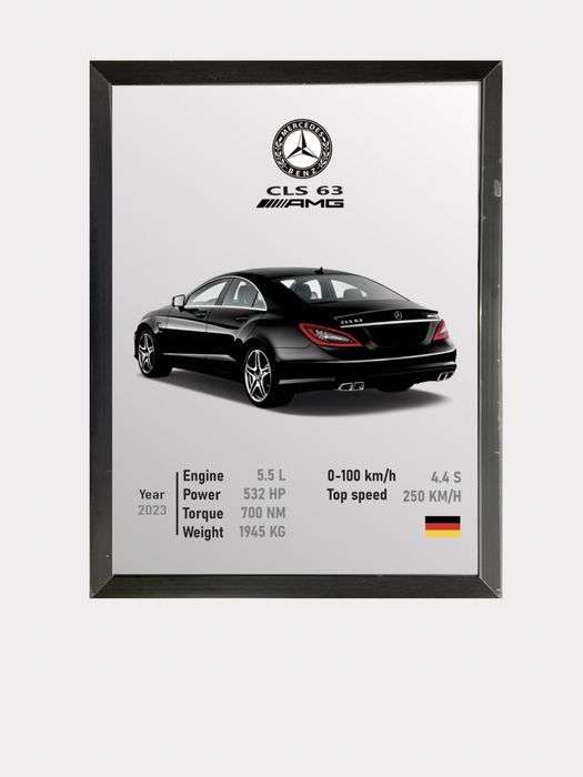 Спорткар Постер в рамке А3/А4 порш бмв мерседес на: 69 000 сум - Иные ...