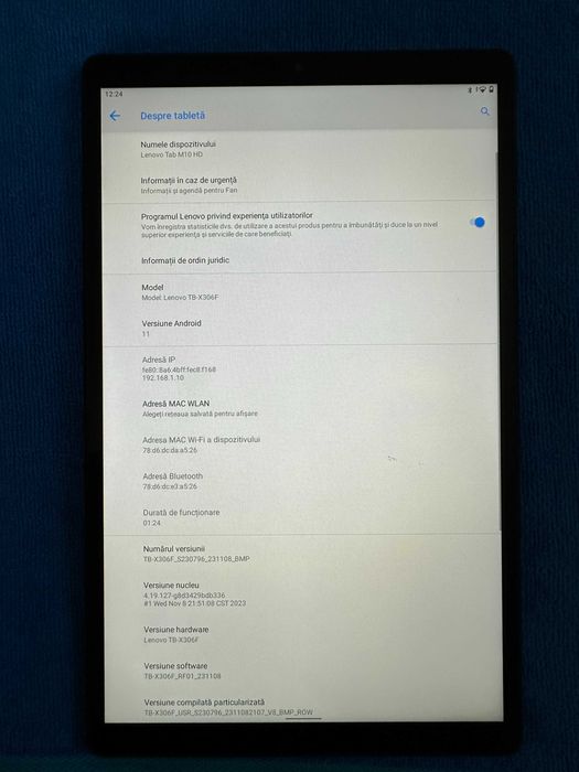 Vand tableta LENOVO, stare foarte buna, perfect functionala !!!