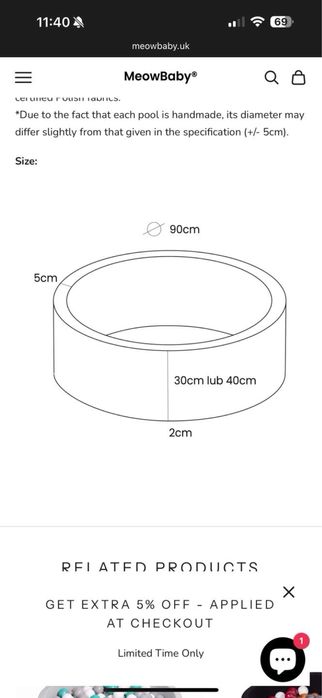 Meow baby нов луксозен ръчно израбоетен басейн с 300 топки