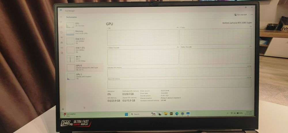 MSI GE 75 RAIDER, i7 10875H, RTX 2080 SUPER 8GB, 32 GB RAM, SSD 1.5 TB