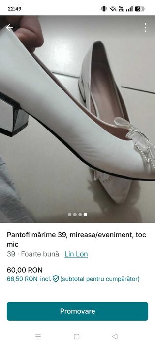 Pantofi dama mireasa/eveniment mărime 39