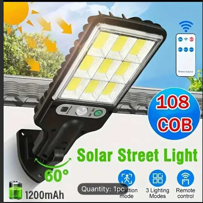 Lampă solară cu senzor de mișcare și telecomandă