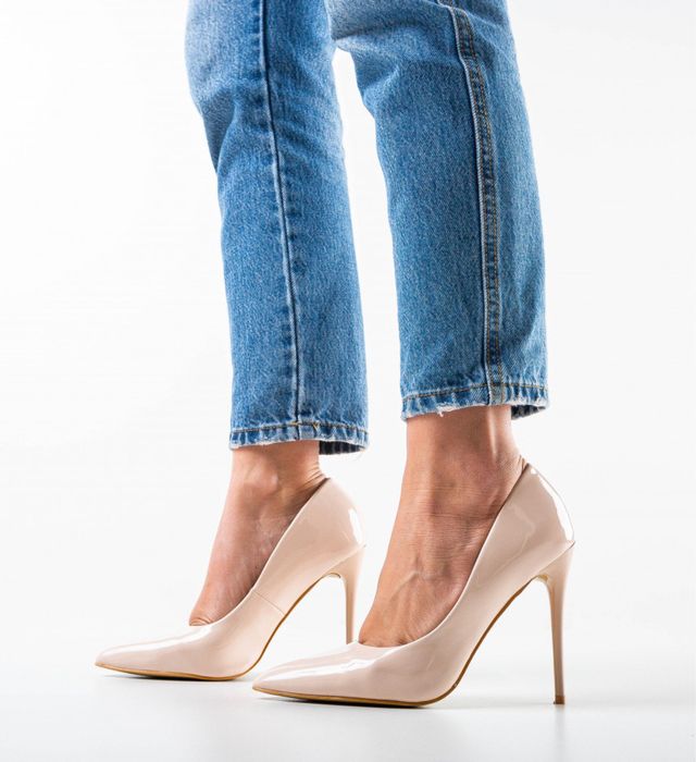 Pantofi stiletto bej, marimea 39