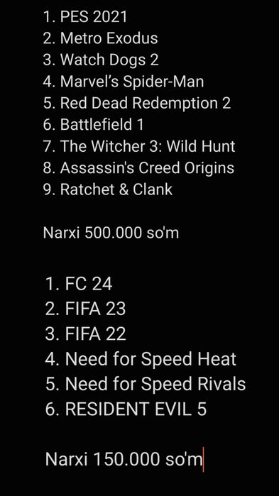 PlayStation 4 Playstation 5 uchu offline o'yin.