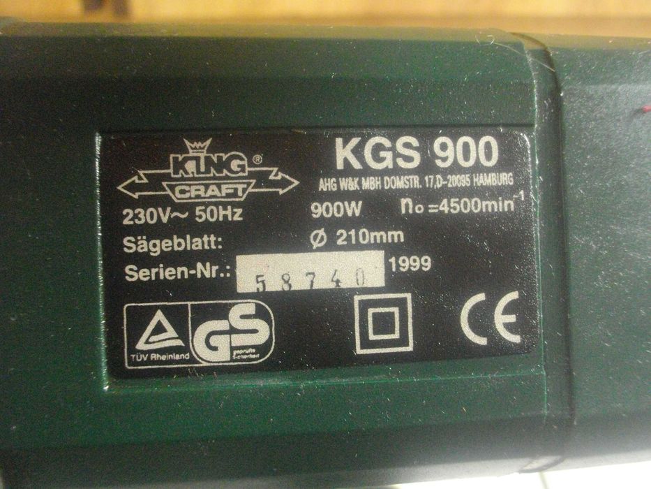 ф210мм 1050W/900W Пендула Герм King Craft Top Craft Повдигащ Циркуляр