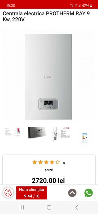 Centrala electrica, Protherm Ray 9 KE 14EU, 9 kW