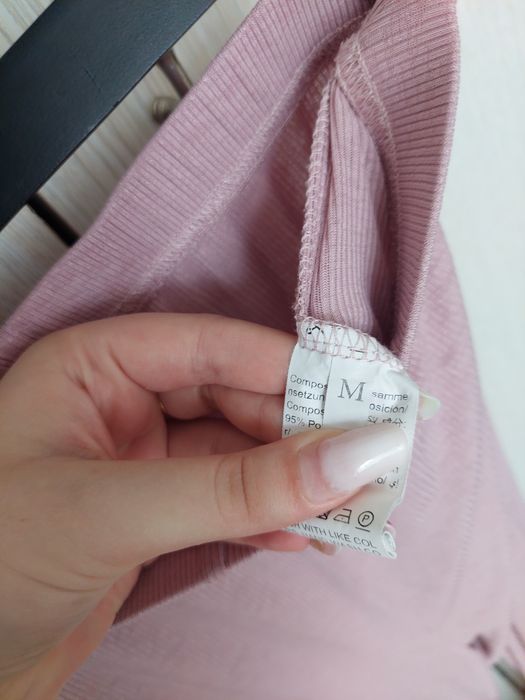 Pantaloni dama roz evazati marimea M talie elastica