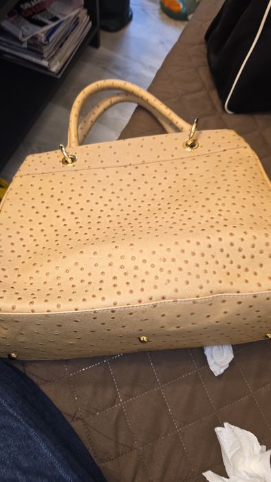 Geantă damă din piele de struț Elegance Paris