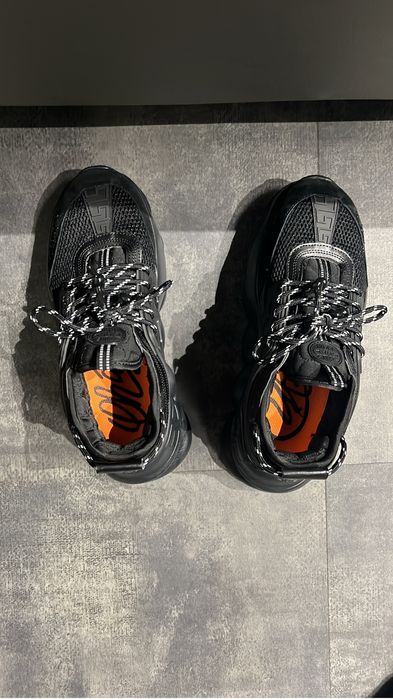 Adidasi Versace Chain Reaction Alb/Negru *Marimi Disponibile*Calitate Imepcabila*
