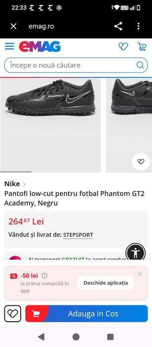 Vând papuci de fotbal Nike pe negru mărimea 41