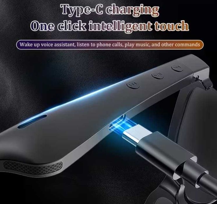 Смарт очила с Bluetooth слушалки – Безжични, микрофон , USB-C, Черни