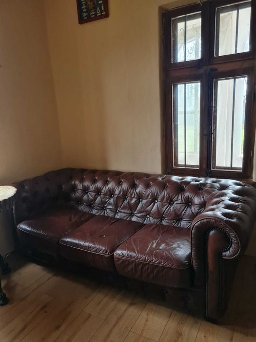Set de canapele din piele naturala Chesterfield- original