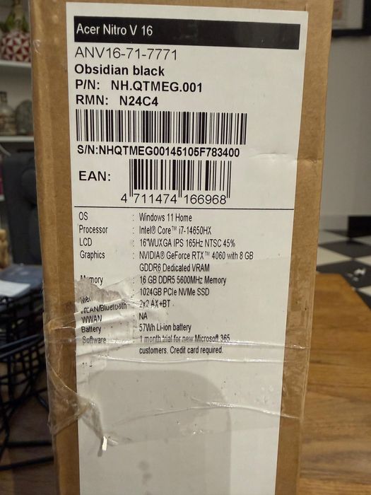 Laptop gaming Acer Nitro V16 , Nvidia RTX , 1TB , nou , garantie !