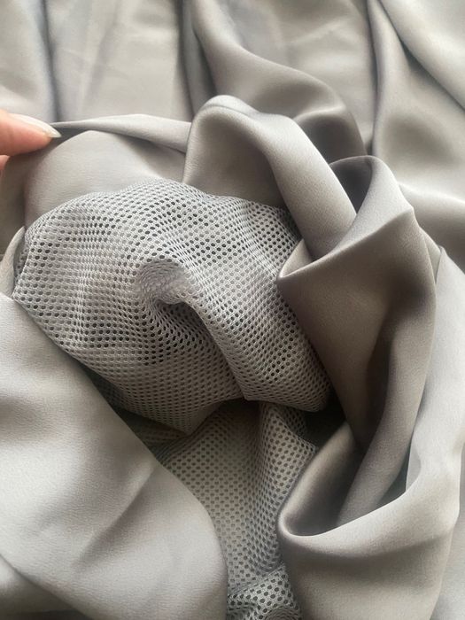 Нова дълга пола тип балон от графитен сатен размер М