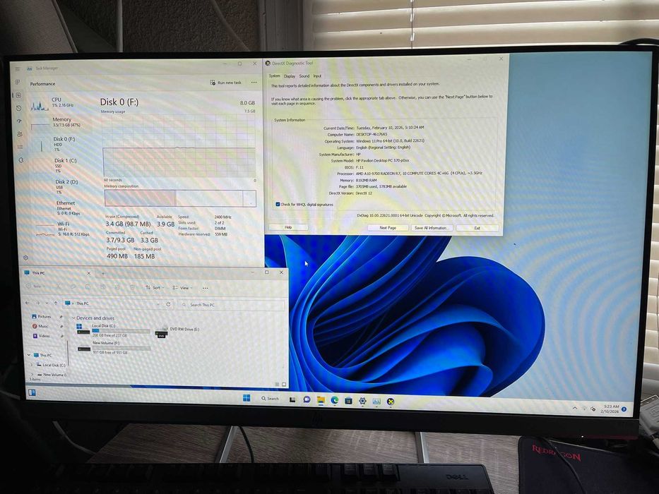 Unitate HP Pavilion 570-P402NB | AMD A10 | 8GB RAM | SSD + HDD