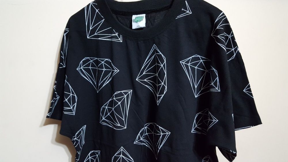Tricou vara 2026 Diamond negru unicat XXL rap hip hop urban wear NOU!