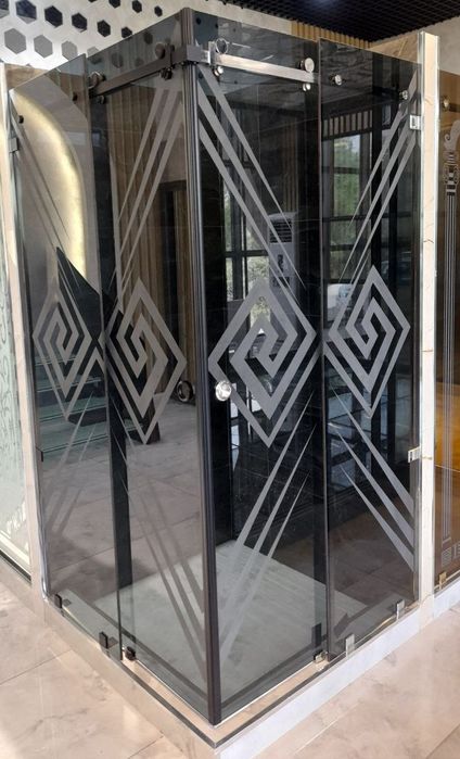 Делаем Душевой кабина с  калёний стекло  раздвижной  низкая цена