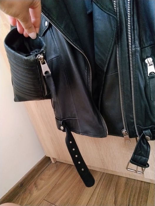 Geaca Piele Naturala Biker Zara Marime M