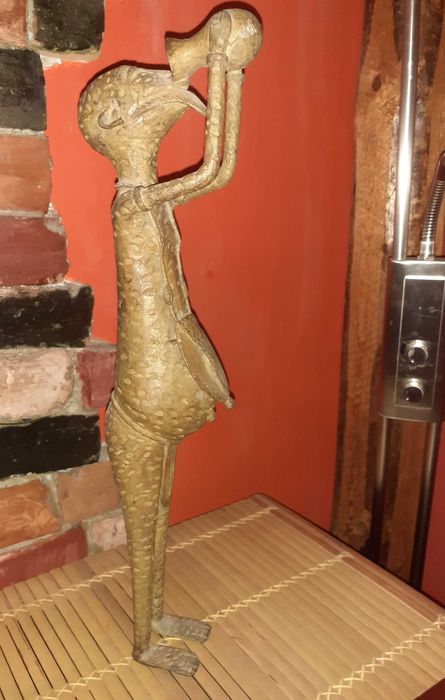 Statuetă africană antropomorfă, 46 cm, bronz masiv,  2,7 kg, Burkina Faso