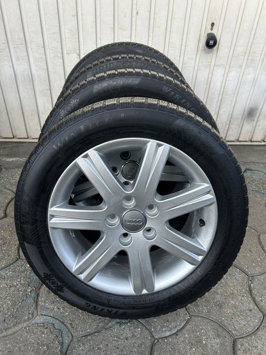 Jante aliaj 5x112mm, anvelope iarna 205/55 R16, Audi A3 A4, VW, Seat, Skoda