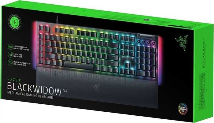Tastatura Gaming mecanica RAZER BlackWidow V4 Green Clicky Switch, US RZ03-04690100-R3M1 negru garantie noua Sigilata