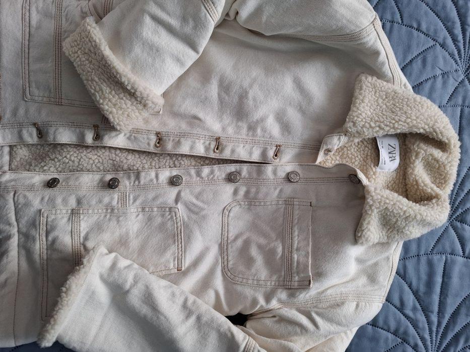 Cojocel denim alb Zara