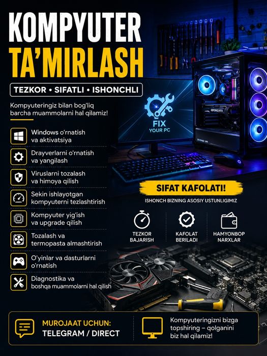 Kampuyuter tuzatamiz; Compuyuter repair  (BORAMİZ TUZATAMİZ)