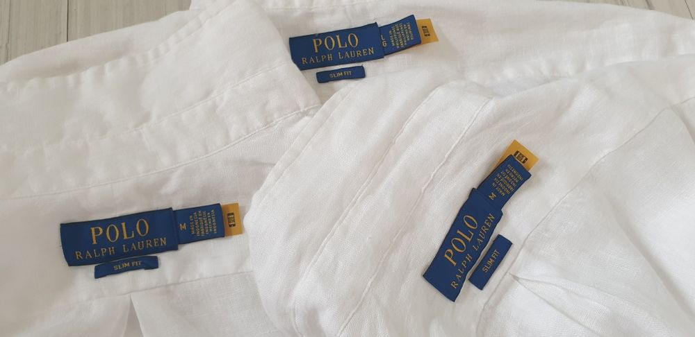 POLO Ralph Lauren Len/ Лен Slim Fit M 3 Бр НОВО ОРИГИНАЛ! Мъжки Ленени Ризи