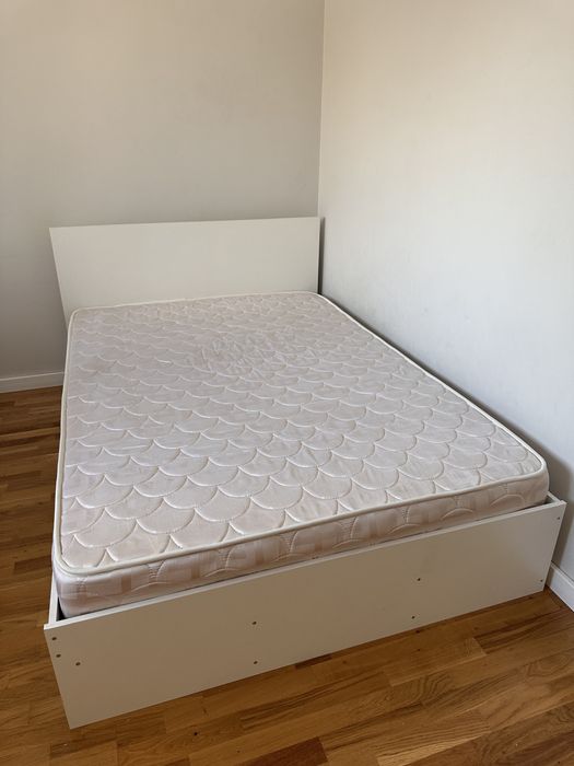Кровать 140*200 белая с матрасом