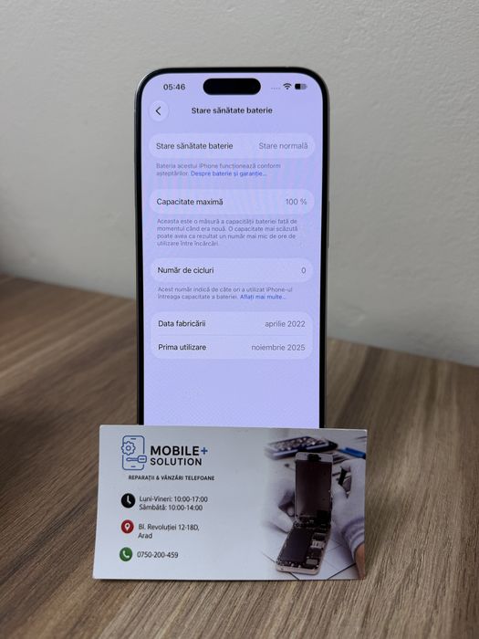 IPhone 15 Pro 128 Gb 100% Sanatate baterie. Garantie 12 Luni